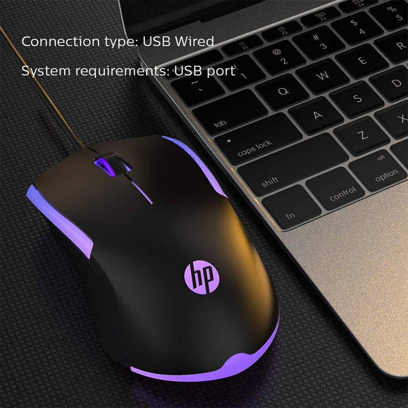 [Australia - AusPower] - HP Wired RGB Gaming Mouse High Performance Mouse with Optical Sensor, 3 Buttons, 7 Color LED for Computer Notebook Laptop Office PC Home 