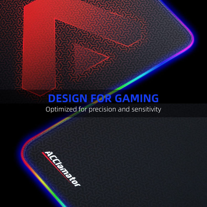 [Australia - AusPower] - RGB Gaming Mouse Pad Soft Non-Slip Rubber Base Large Mouse Mat for Laptop Computer PC Games (31.5 X 11.8 X 0.16 inches, Black), Waterproof and LED Backlit Mousepad for Desktop 