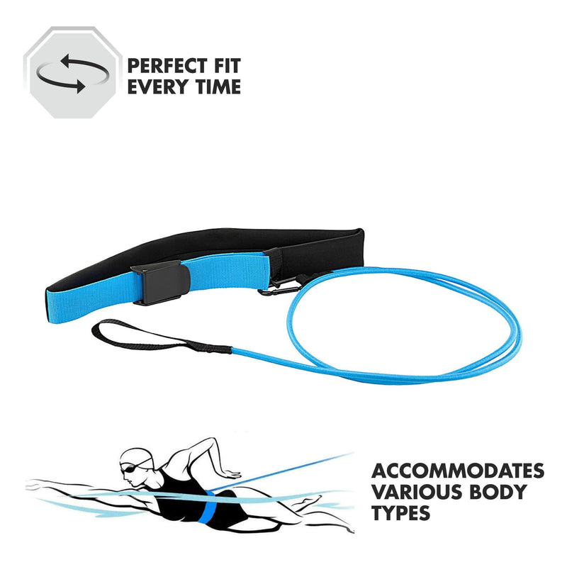[Australia - AusPower] - TYR Aquatic Resistance Belt 9.5 x 4.5 x 2.5" Black / Blue 