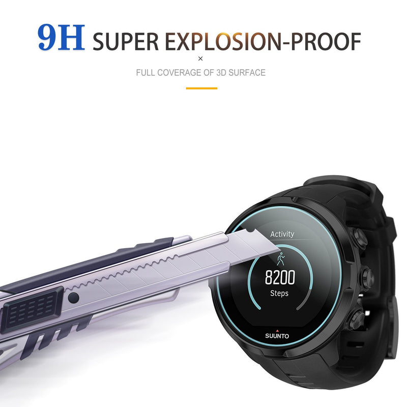 [Australia - AusPower] - Diruite 3-Pack for Suunto Spartan Sport Tempered Glass Screen Protector for Sport HR/Wrist HR/Baro/Ultra/Ultra HR GPS Watch [Anti-Scratch] [Perfectly Fit] 