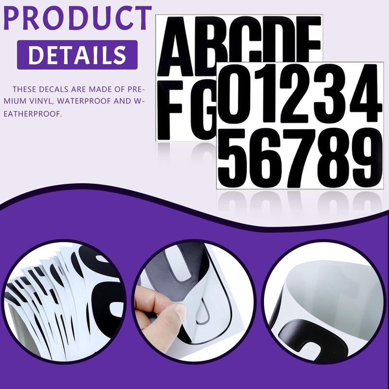 [Australia - AusPower] - CZWESTC 18 Sheets Large Letter Numbers Stickers, 4 Inch Waterproof Mailbox Numbers Stickers, Self Adhesive Vinyl Letters Numbers Stickers for Car, Mailbox, House Numbers, Window, Door, Address Number 