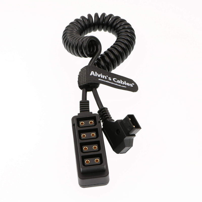 [Australia - AusPower] - Alvin's Cables 4 Port D Tap to D Tap Male Female Coiled Splitter Cable for Anton Bauer V Mount Battery 