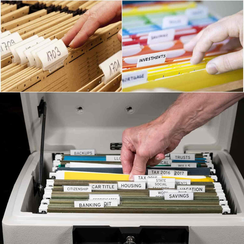 [Australia - AusPower] - File Folder Tabs, Selizo 100 Sets Hanging File Folder Labels 2" Tabs and Inserts for Hanging Files 