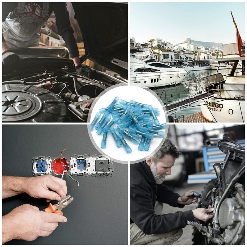 [Australia - AusPower] - 66 Pcs Heat Shrink Butt Connectors Kit, Insulated Waterproof Electrical Marine Automotive Wire Crimp Splice Terminals, Butt Connectors 66Pcs Kit 