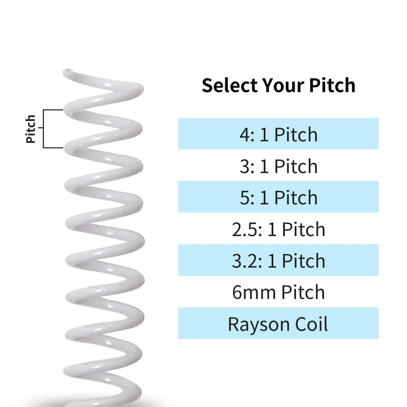 [Australia - AusPower] - Rayson 9.5mm Spiral Binding Coil 3/8inch Standard White Coil bindings Ring 4:1 Pitch 100/Box SBR-80-100-W 3/8"(9.5mm) 