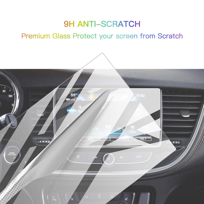 [Australia - AusPower] - Screen Protector Foils for 2018-2020 Buick Encore IntelliLink 8In Navigation Display Tempered Glass 9H Hardness Anti Glare & Scratch HD Clear LCD GPS Touch Screen Protective Film 