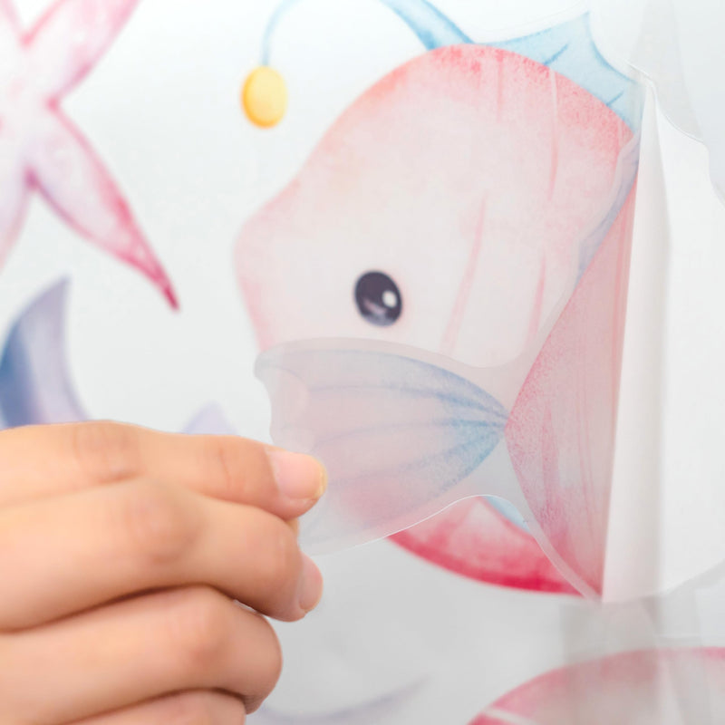 [Australia - AusPower] - MUWEOL Under The Sea Mermaid Wall Decals - Ocean Fish Turtle Wall Stickers Bathroom Girls Bedroom Baby Nursery Wall Decoration,Sea Animals Wall Stickers 
