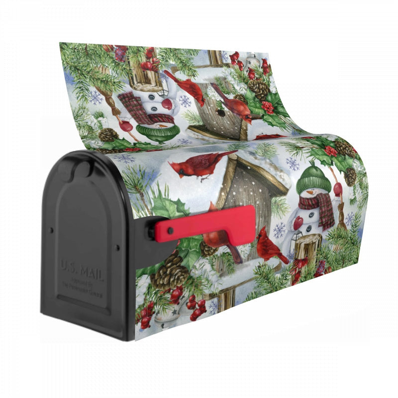 [Australia - AusPower] - Winter Mailbox Covers Magnetic Standard Size 18x21 Christmas Cabin Birds Cardinal Snowman Snowflakes Print Xmas Decorative Mailbox Wrap Cover Holiday Decorations Outdoor Home Patio Garden Decor Winter 