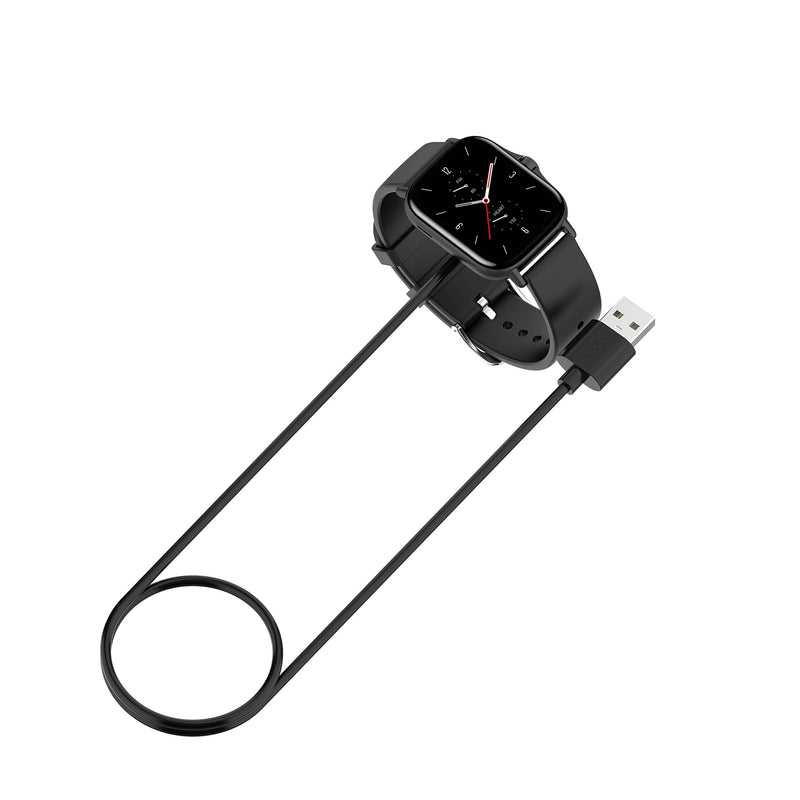 [Australia - AusPower] - FitTurn Charger Charging Cable Wire Cord Dock Clip Data Sync Compatible with Amazfit GTR 2 A1951,GTS 2 A1968, USB Charging Cable 3.3ft 100cm - Smartwatch Accessories (TowBlack) Tow*Black 