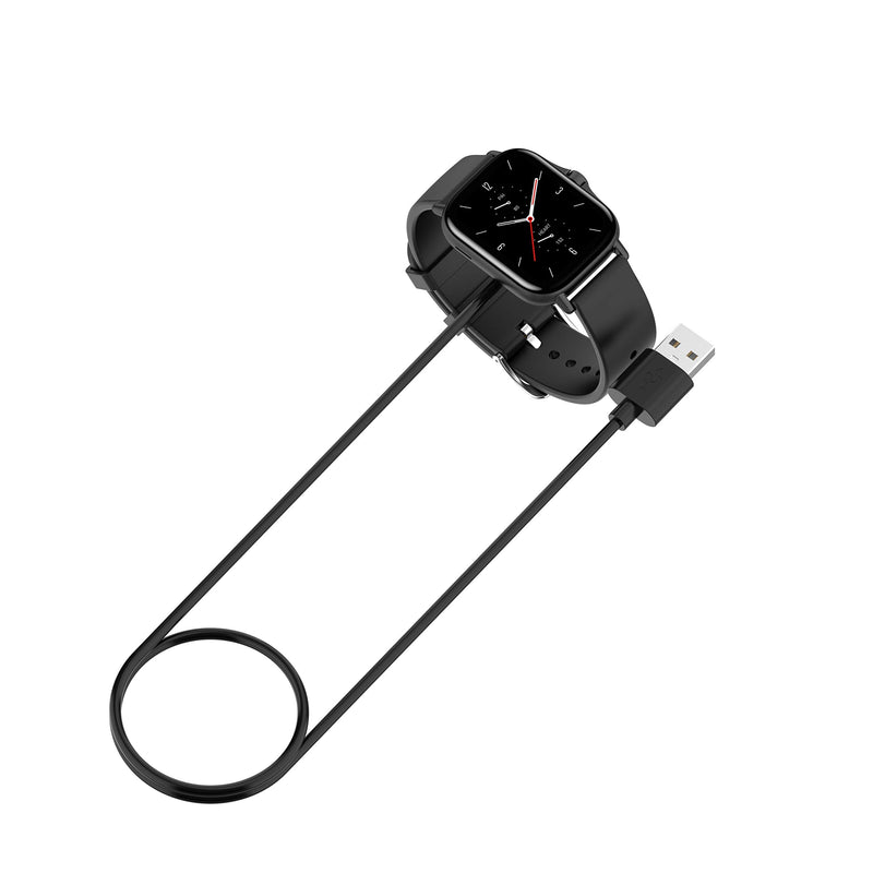 [Australia - AusPower] - 2PCS Charger Compatible with Amazfit Bip U/GTR 2 / GTS 2 Smartwatch Replacement USB Cradle Cord Charging Cable Dock for Amazfit Bip U Series Smartwatch (Black (Bip U), for Bip U Charger) Black (Bip U) For Amazfit Bip U Charger 