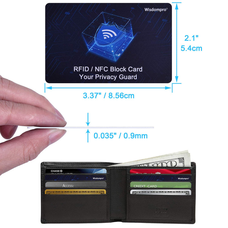 [Australia - AusPower] - 6 Pack RFID Blocking Cards, Wisdompro NFC Contactless Card Protection Debit Credit Card Passport Card Protector Blocker for Men & Women, Wallet & Purse Shield 