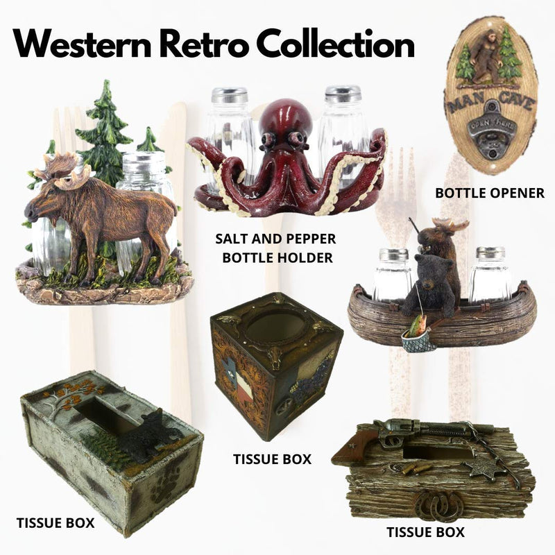 [Australia - AusPower] - Comfy Hour Western Retro Collection 3" Octopus Salt and Pepper Bottle Holder, Polyresin Brown 