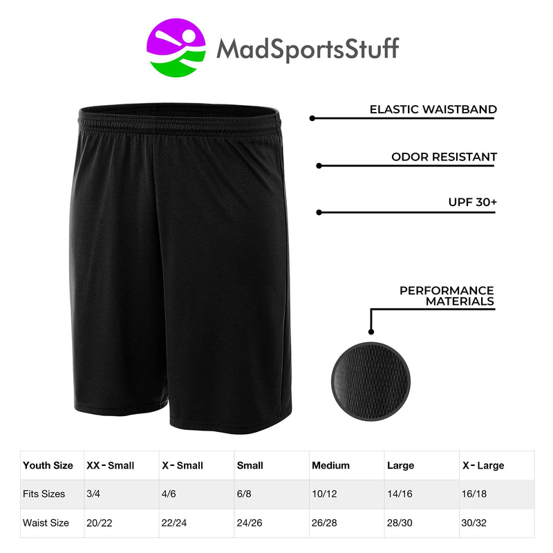 [Australia - AusPower] - MadSportsStuff Youth Basketball Shorts for Boys Girls Kids - with no Pockets Football Soccer Lacrosse Graphite Medium 