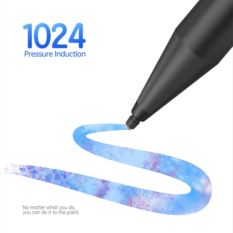 [Australia - AusPower] - Pen for Surface, 1024 Sensitivity Pressure Fine Point Active Digital Stylus Pen for Microsoft Surface Book 2/1/go/pro/x/7/6/5/4/3/2017, Laptop 3/2/1,AAAA Battery & 3 Tips, Precise Writing/Drawing 