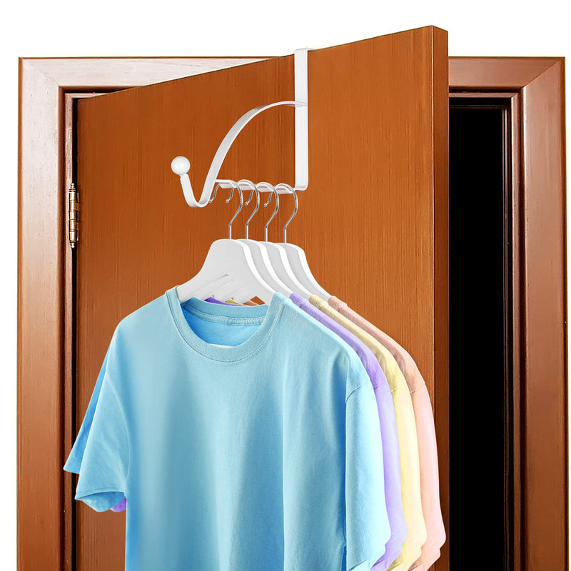 [Australia - AusPower] - Hotop 2 Pieces Over Door Hooks Single Over Door Hooks Valet Hooks Multi Hanging Storage Hanger for Clothes Coats Towels Hats Scarves Purses Keys and More (White) White 