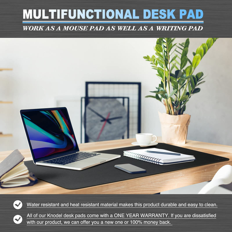 [Australia - AusPower] - Knodel Non-Slip Desk Mat, Mouse Pad, Waterproof Desk Pad for Desktop, Leather Desk Pad for Keyboard and Mouse, Desk Pad Protector, Desk Writing Pad for Office and Home (31.5"x15.7", Black) 31.5"x15,7" 