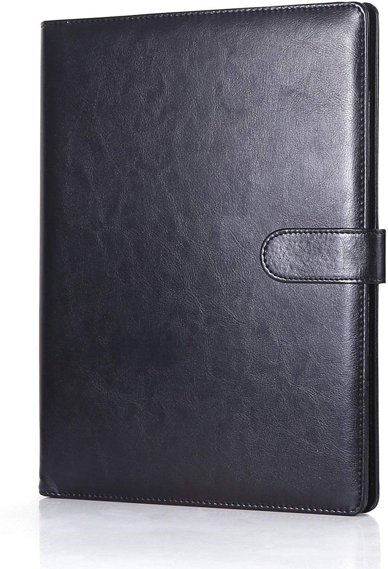 [Australia - AusPower] - Padfolio Clipboard Folder Portfolio, Mymazn Faux Leather Storage Clipboard with Cover for Legal Pad Holder Letter Size A4 Writing Pad for Business School Office Conference Notepad Clip Boards (Black) Black 