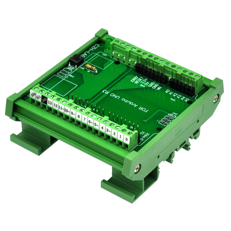 [Australia - AusPower] - Electronics-Salon DIN Rail Mount Screw Terminal Block Adapter Module, for Arduino UNO R3. 