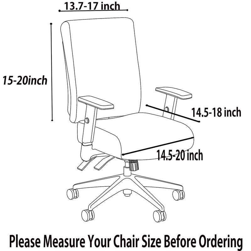 [Australia - AusPower] - Deisy Dee Computer Office Chair Covers Pure Color Universal Chair Cover Stretch Rotating Chair Slipcovers Cover ONLY Chair Covers C098 (Dark Grey) Dark Grey 