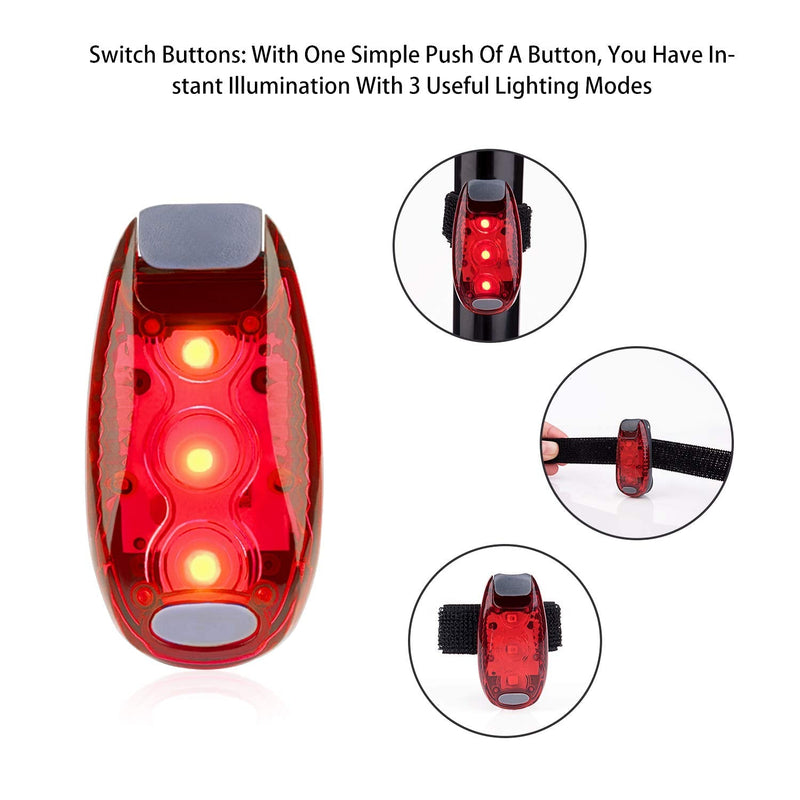 [Australia - AusPower] - 9 Pack Led Safety Light, Safety Light, High Visibility Strobe Running Lights Used For Bicycle, Walking Etc. Clip-On Running Lights Clip To Clothes Strap To Wrist, Bike Or Anywhere(Red/Blue /Green ) 