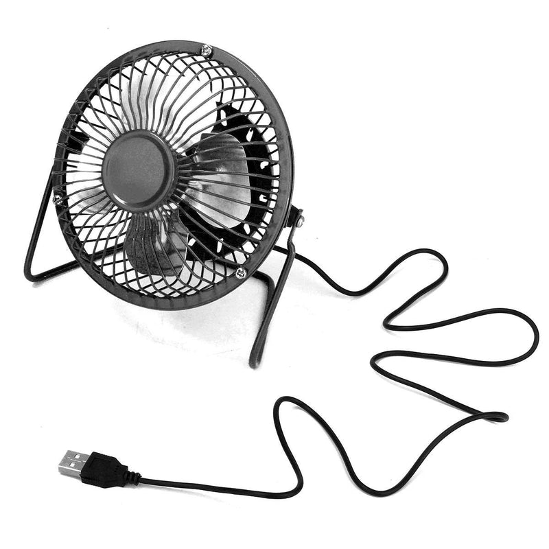 [Australia - AusPower] - ZOMTOP 4'' USB Mini Desk Fan Small Desktop Fan Quiet and Powerful Metal Design USB Powered (Black) 