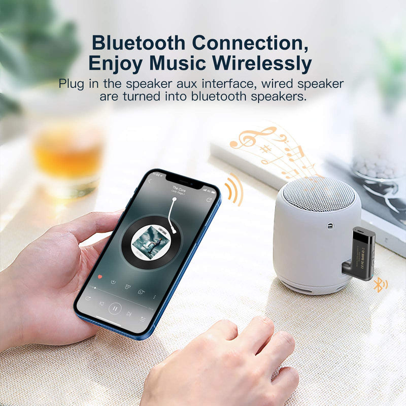 [Australia - AusPower] - Bluetooth Aux Receiver for Car，3.5mm Aux Bluetooth Car Adapter, Bluetooth 5.0 Audio Music Receiver， Wireless Auxiliary Bluetooth Adapter for Car Stereo/Home Stereo/Wired Headphones/Speaker 