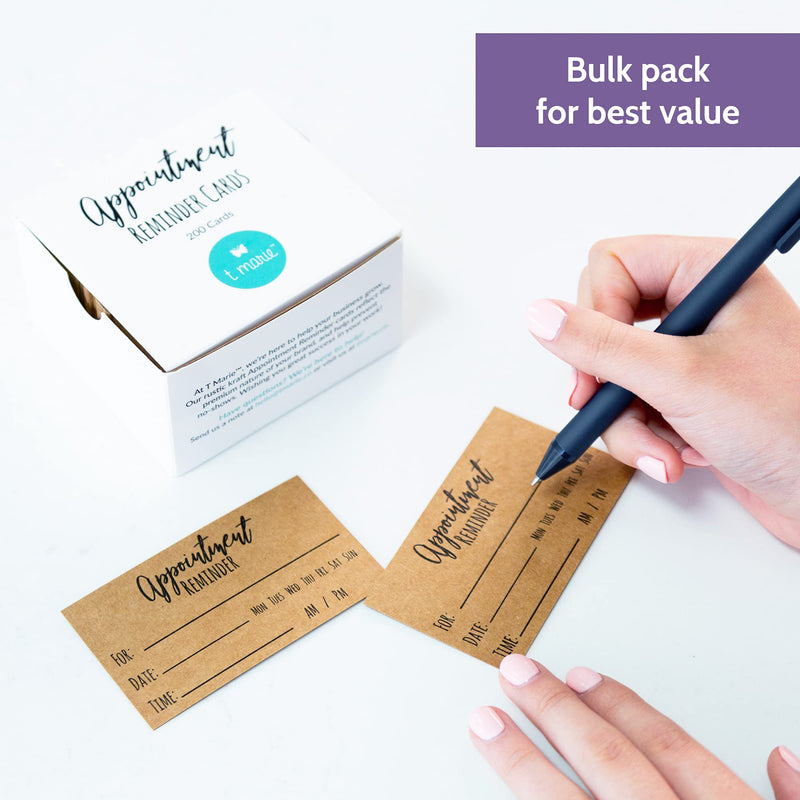 [Australia - AusPower] - 200 Appointment Reminder Cards - Kraft Style for Business, Hair Salon, Dental Office, Massage Therapist, Grooming, Hairdresser, Medical Doctors and More - Bulk Pack of Your Next Appointment Cards … 200 