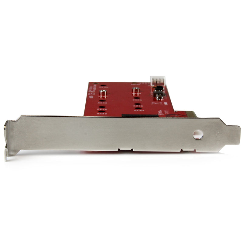 [Australia - AusPower] - StarTech.com 2x M.2 SATA SSD Controller Card - PCIe - PCI Express M.2 SATA III Controller - NGFF Card Adapter (PEX2M2), Red 