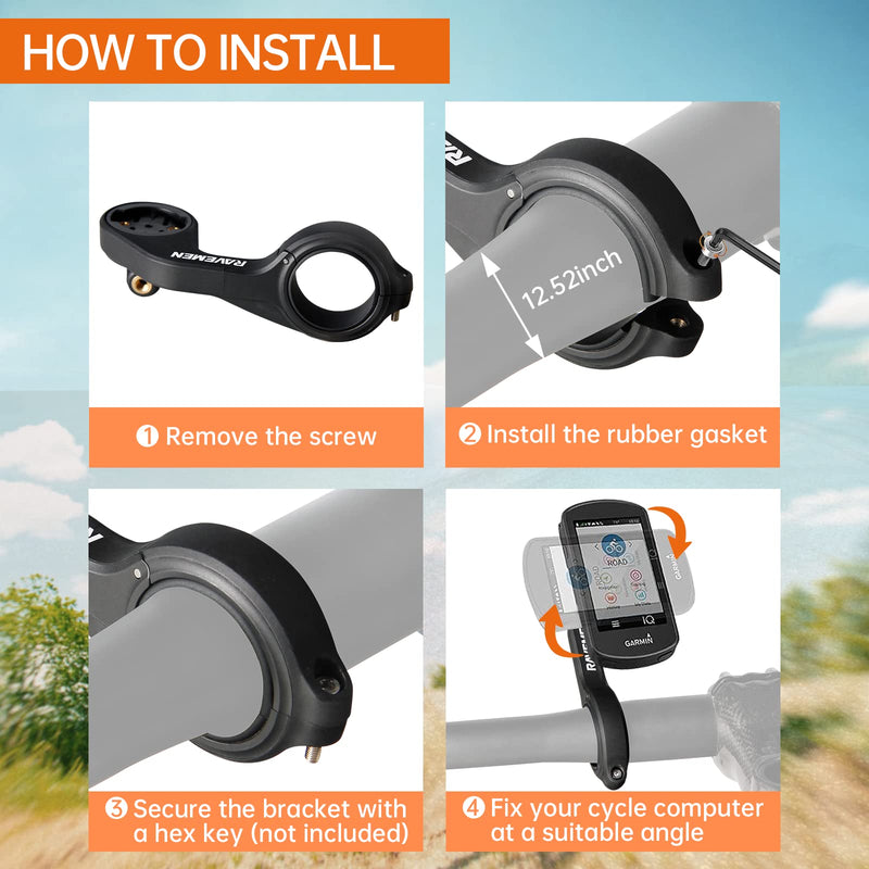 [Australia - AusPower] - Ravemen AOM01 Out-Front Mount Compatible with Garmin/COOSPO/CYCPLUS/iGPSOPORT Bike Computers/GoPro/ FR160 - Fit 31.8mm Handlebars 