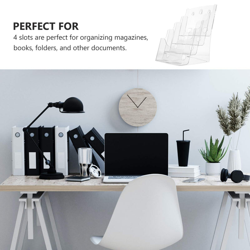 [Australia - AusPower] - Acrylic Brochure Holder A5 4-layer Clear Tri Fold Maps Attractions Displays Pamphlets Menus Literature Flyers Stand Rack for Counter Top Marketing Wall Desk 