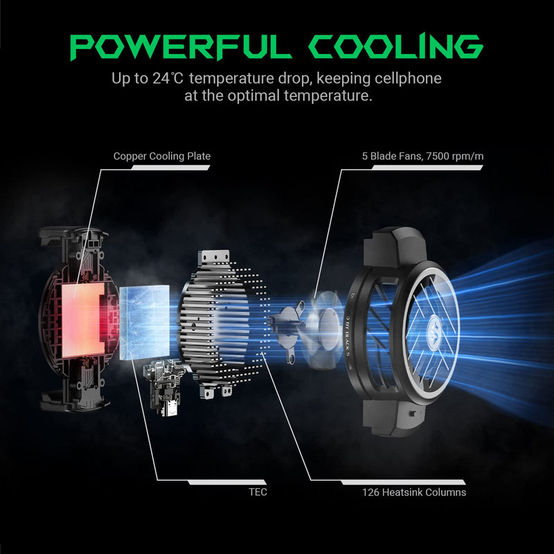 [Australia - AusPower] - Black Shark Phone Cooler FunCooler 3, Mobile Phone Cooling Fan Lightweight Quiet Cellphone Radiator for 2.71-3.34 inches iPhone/Android Gaming 3 Lite Cooler 