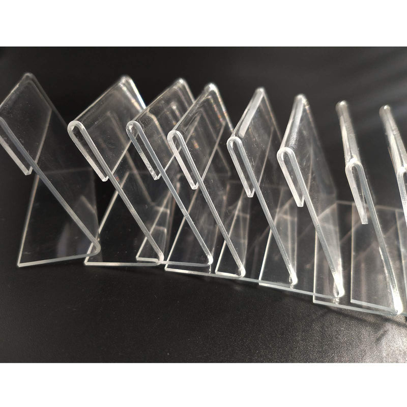 [Australia - AusPower] - 50PCS Mini Sign Display Holder,2.36x1.57 inches,L Shape Clear Acrylic Price Card Tag Label Stand（6x4cm) 