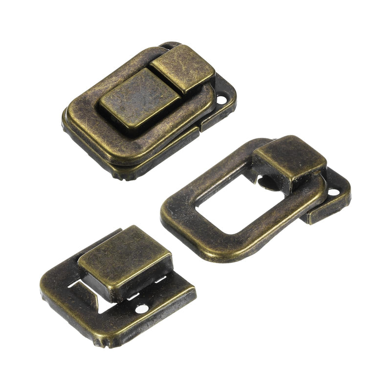 [Australia - AusPower] - uxcell 2Pcs Toggle Catch Lock, 1.89" x 1.26" (LxW) Iron Hasp Lock Latch Clasp for Jewelry Box Wooden Case Toolbox, Bronze 1.89" x 1.26" 