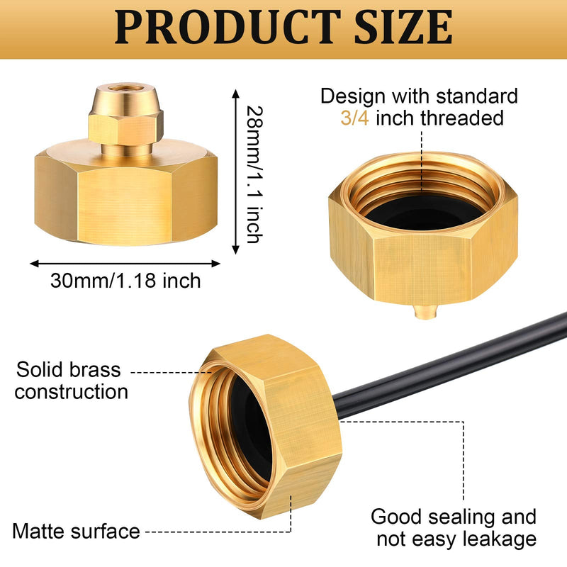 [Australia - AusPower] - 6 Pieces Garden Hose Adapter 3/4 Inch to 1/4 Inch Standard Brass Faucet Connect Metal Hose Adapter with Plumbers Tape for Water Hoses Pipe Coupling Supplies 