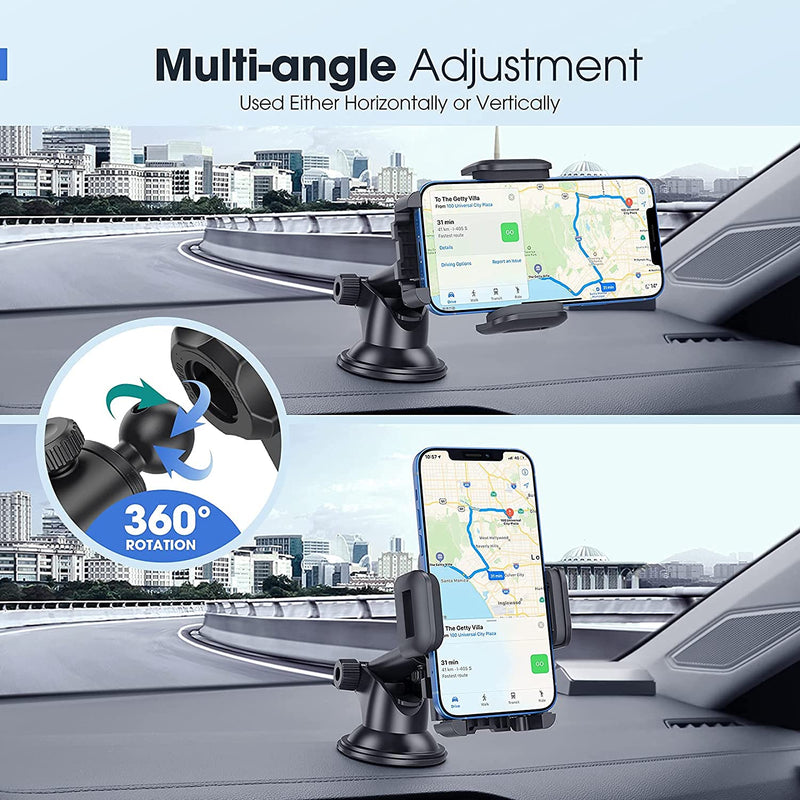 [Australia - AusPower] - Car Phone Mount, Upgraded Dash & Windshield Car Phone Holder with Strong Sticky Gel Suction Cup Universal Handsfree Cradle Compatible with iPhone 13 12 11 Pro Max, Galaxy Note 20 S20 S10 and More 