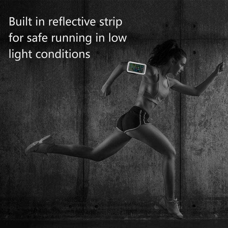 [Australia - AusPower] - Sweatproof Running Armband Touch Screen Phone Pouch Compatible for Apple iPhone 12 Pro Max/XR/Motorola Moto E6s / G8 Power/G Stylus/Huawei P40 Pro/LG Harmony 4 / Xiaomi Mi Note 10 (Grey) Grey 