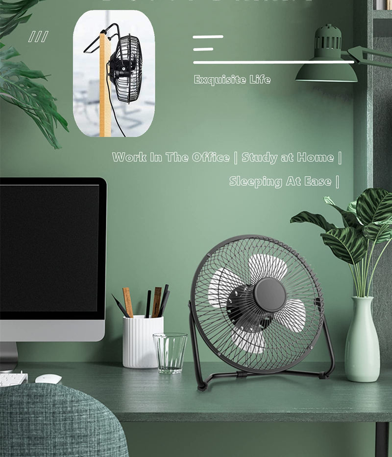 [Australia - AusPower] - USB Fan 4 Inch Mini USB Desk Table Fan Personal Portable Desktop Cooling Fan Powered by USB PC Netbook for Camping Home Office Outdoor Travel, Strong Wind, Black Black 4 Inch 