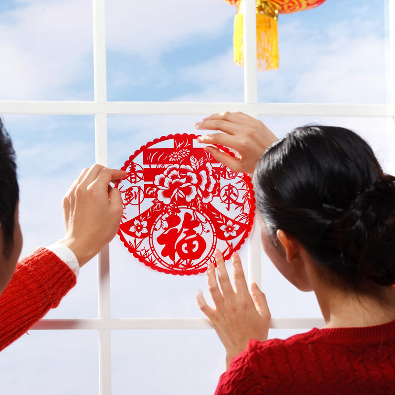 [Australia - AusPower] - 6pcs Chinese New Year 2024 Couplets, Chinese Window Stickers Fu Character Door Decoration Stickers Spring Festival Decor for Lunar New Year Home Party, Chunlian Duilian 