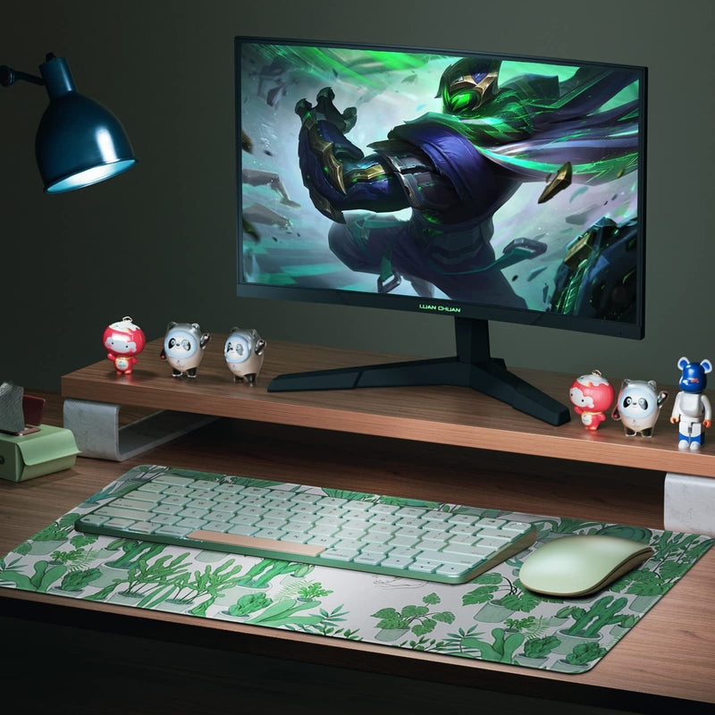 [Australia - AusPower] - Cute Large Mouse Pad, XL Gaming Mouse Pads, Big Extended Mousepad, Waterproof Desk Mat with Stitched Edge, Laptop Computer Keyboard Mat Desk Pad for Home Office, 27.6x11.8X0.12IN (Green Cactus) Green Cactus 