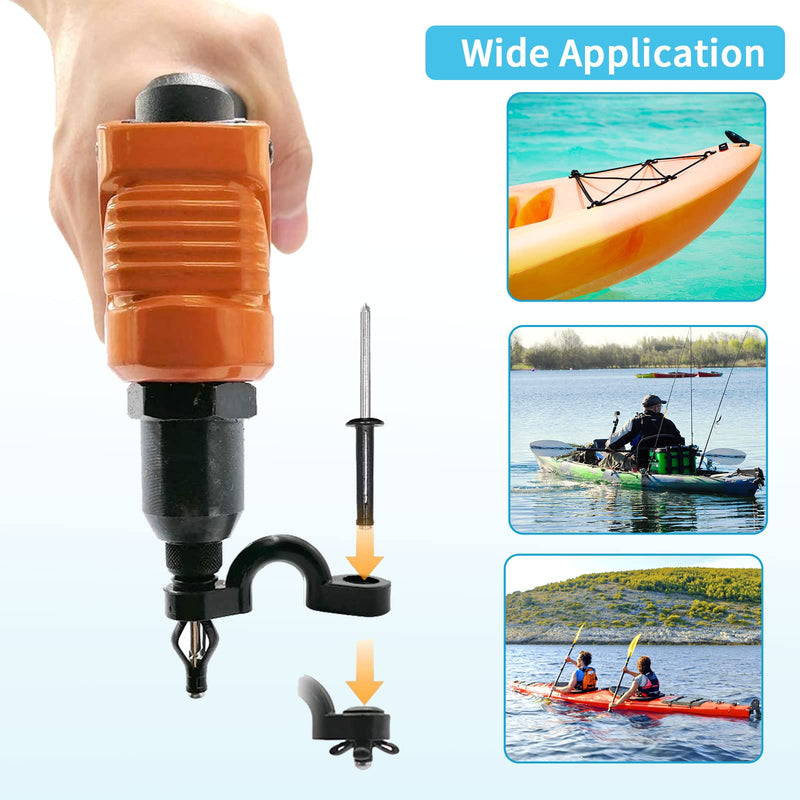[Australia - AusPower] - Deck Rigging Kit Accessory - 19.7 FT Bungee Cord with Deck Loops Tie Down Pad Eyes and J - Hooks and Bungee Cord Hook Screws & Rivets for Kayaks Canoes Boat 