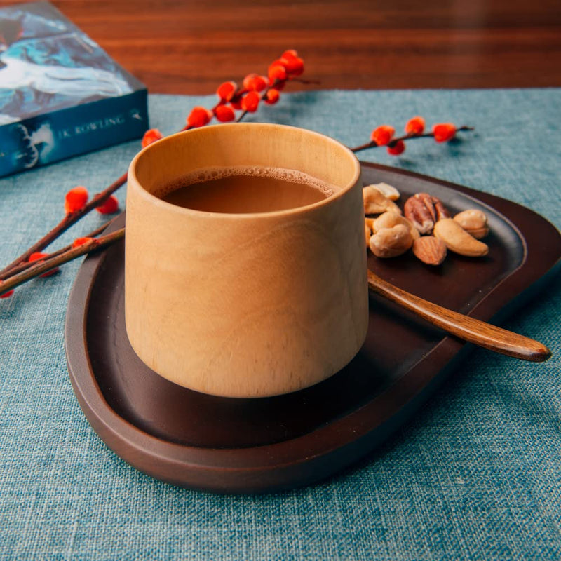 [Australia - AusPower] - Naturoom Wooden Cup, Japanese style Tea Cup, Beer, Coffee Mug, Natural Solid Wood perfect for Cold or Hot Drinks, 200ml (Natural) 