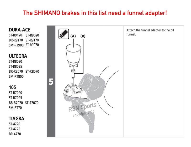 [Australia - AusPower] - RSN Sports Bleed Kit for Shimano Hydraulic Mountain Bike Brakes with 60ml Mineral Oil 