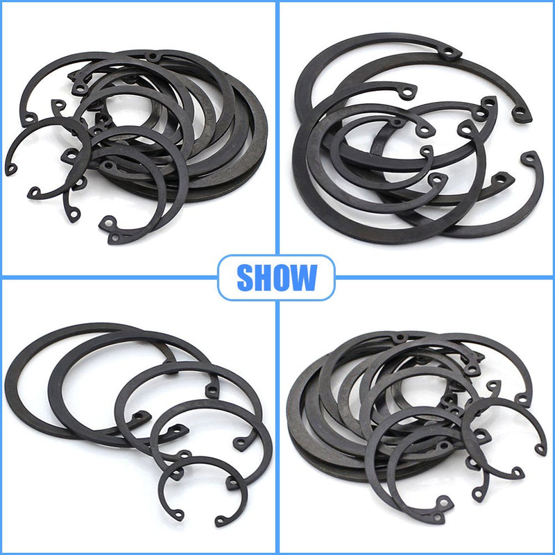 [Australia - AusPower] - Glarks 150-Pieces 15 Size Metric Alloy Steel Internal Circlips Snap Retaining Ring Assortment Kit 