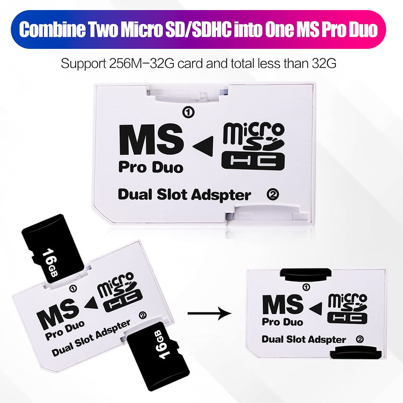 [Australia - AusPower] - Cuziss Dual Slot MicroSD Micro SDHC Adapter Duo Pro Memory Stick Adapter for PSP Sony 