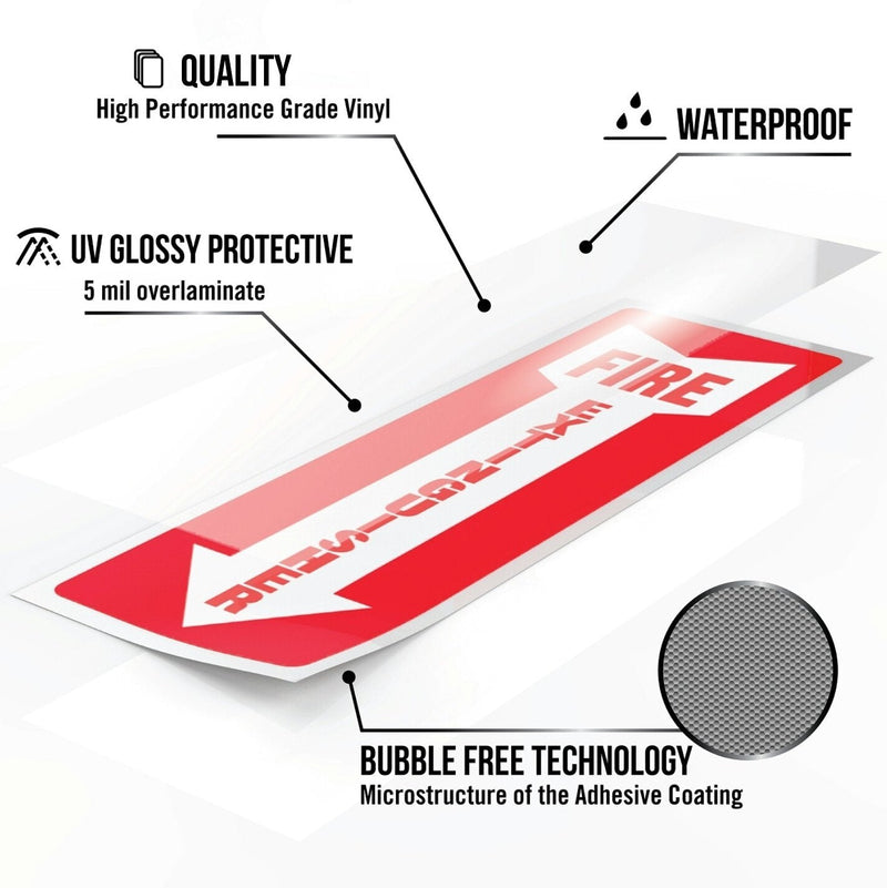 [Australia - AusPower] - Fire Extinguisher Sign, Safety Sticker Signs - 12 Pack - 4" X 12" - 5 Mil Vinyl - Bright Red and White Colors - Durable Self Adhesive, Weatherproof and UV Protected - Ideal for Home, Office or Boat 12 Pack - 12 by 4 Inch 