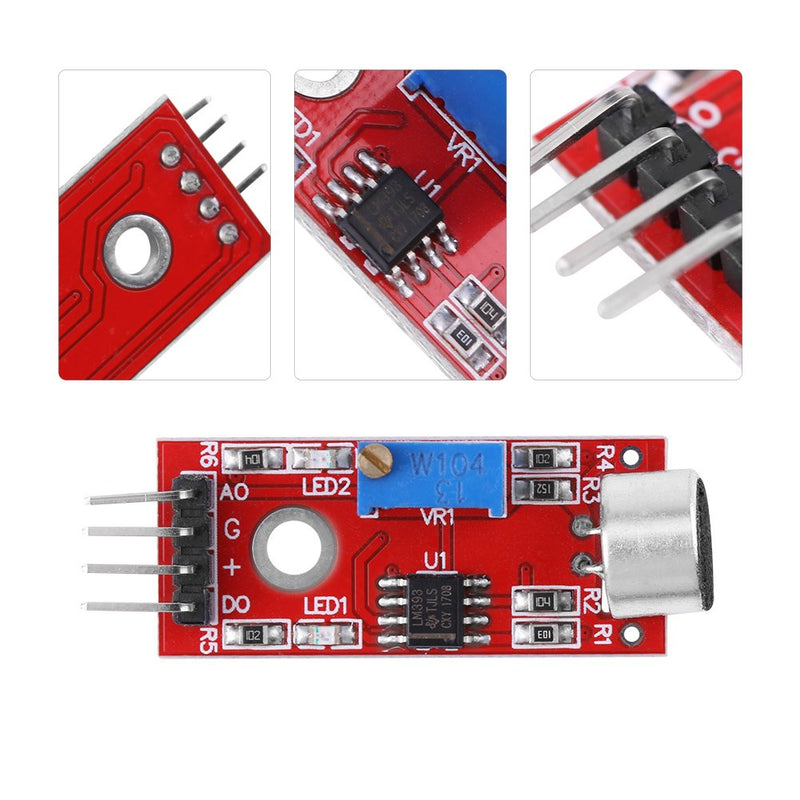 [Australia - AusPower] - DC 3.3V/5V Microphone Module,High Sensitivity Microphone Audio Amplifier Module Output 20dB Gain Low Noise 
