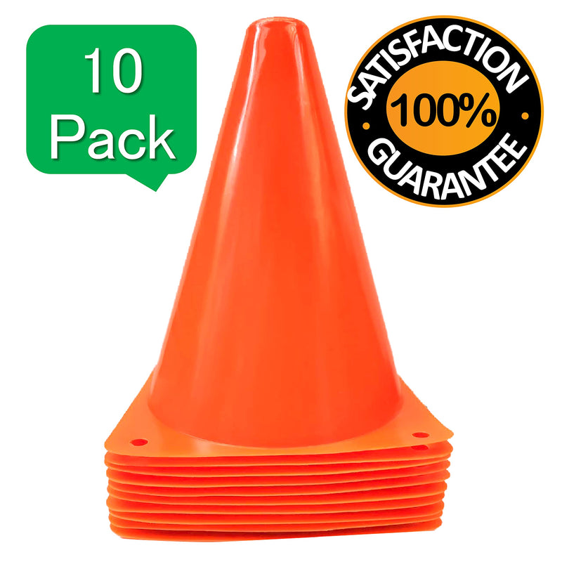 [Australia - AusPower] - WOWGEEK 7 Inch Plastic Sport Training Traffic Cone 10 Traffic Safety Cones Sign Sport Soccer Football Training Cones Orange 