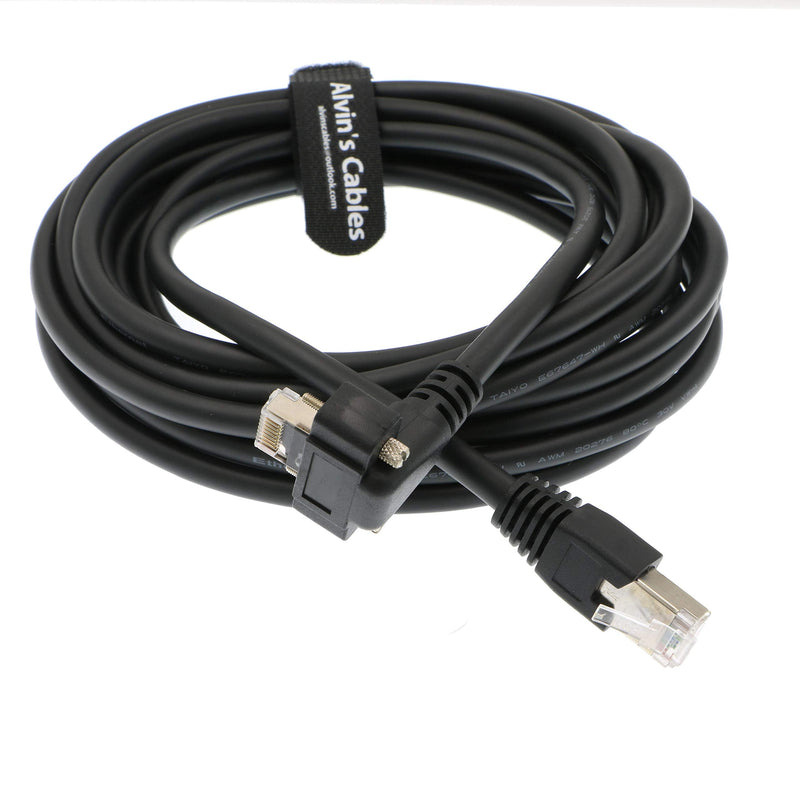[Australia - AusPower] - Alvin's Cables GigE Cat6 Screw Lock Horizontal Right Angle RJ45 DrC Cable for Basler Cameras 5M 90 Degree screw lock RJ45 