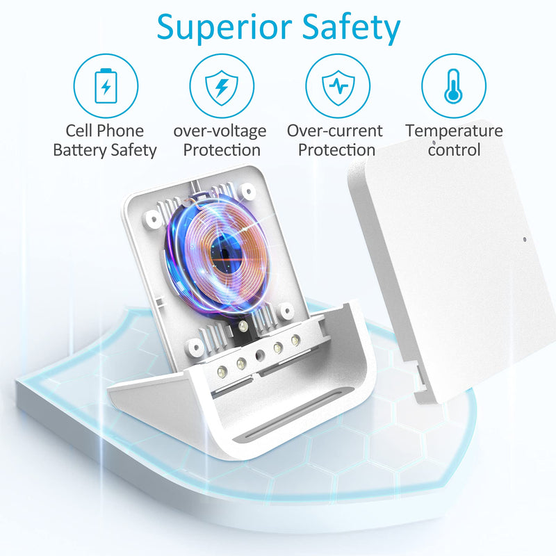 [Australia - AusPower] - Wireless Charger YUWISS Wireless Charging Stand Cordless Charger Qi-Certified 10/7.5/5W Compatible with iPhone 11/11Pro/11Pro Max/XR/XS Max/XS/X/8/8Plus, Galaxy S10/S9/S9+/S8/S8+, Note 10/9/8 White 