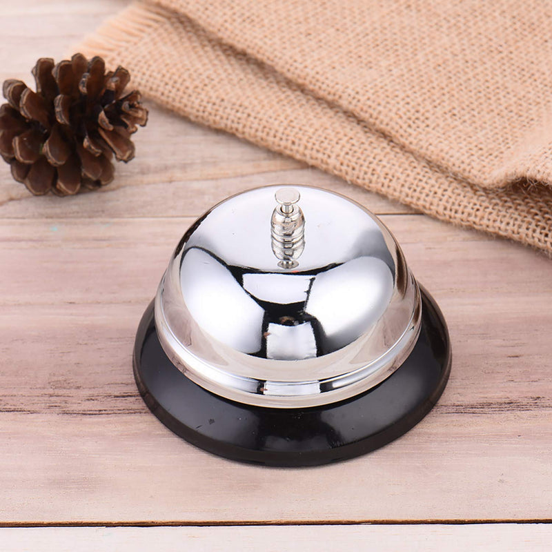 [Australia - AusPower] - Call Bell 2 Packs 3.35 Inch Diameter with Metal Anti-Rust Construction, Ringing, Durable, Desk Bell Service Bell for Hotels, Schools, Restaurants, Reception Areas, Hospitals, Warehouses(Silver) 